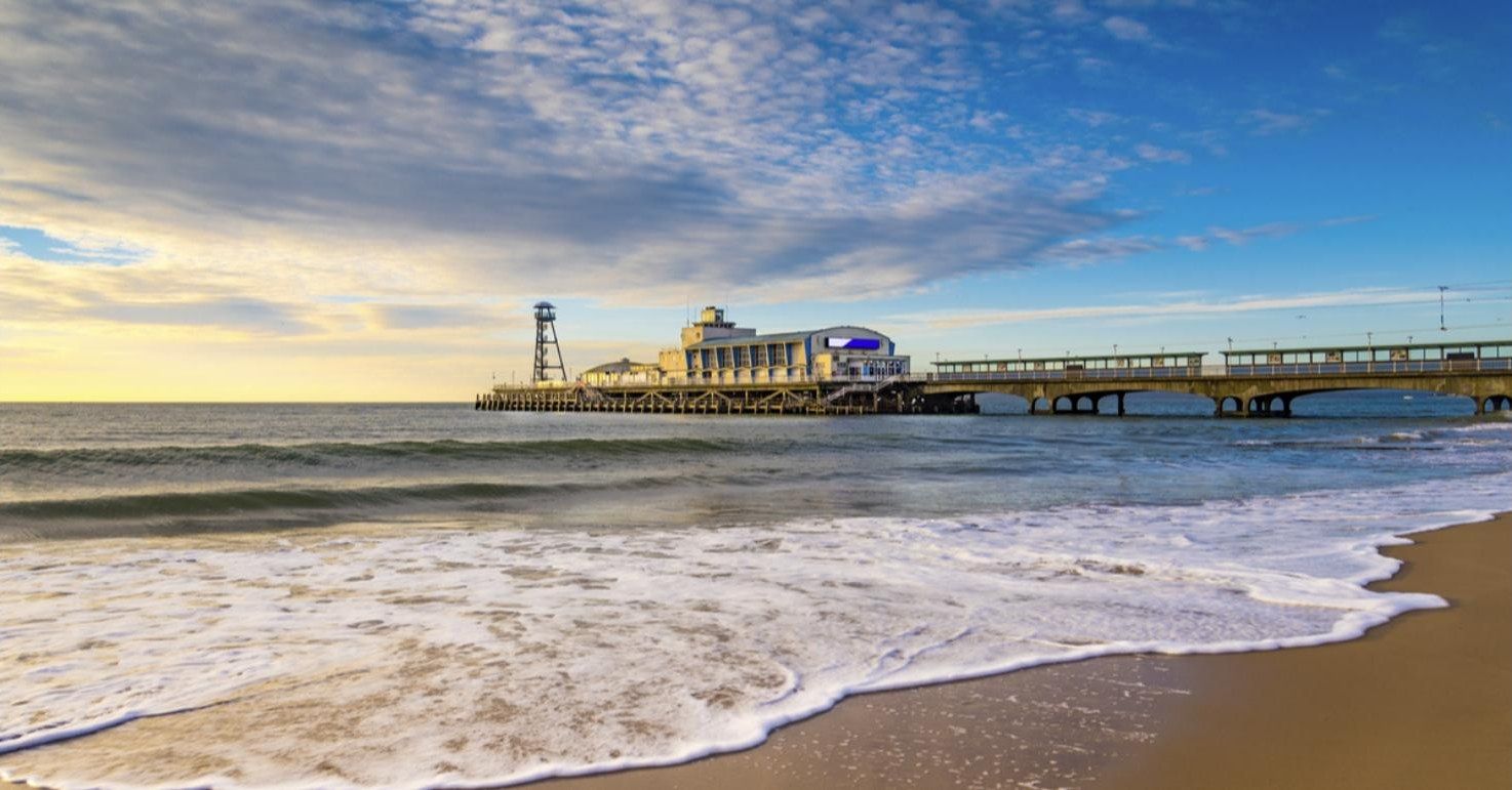 Bournemouth Pier from the shoreline