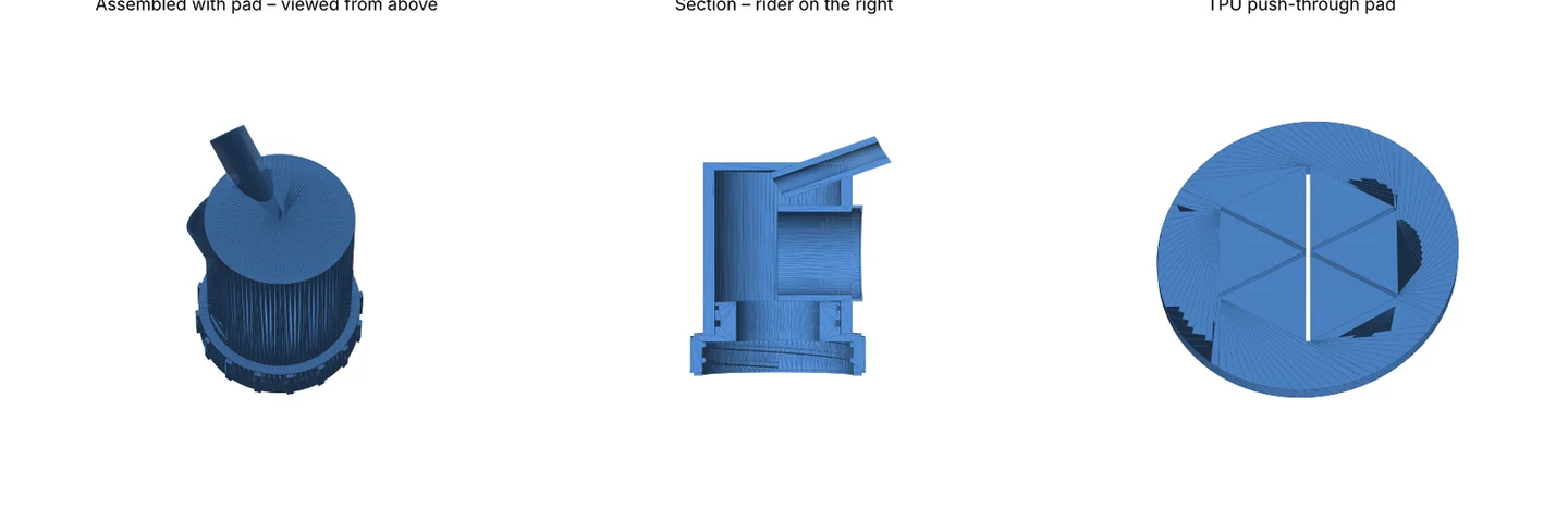 v0.4: flush oval pad on top of the elbow head