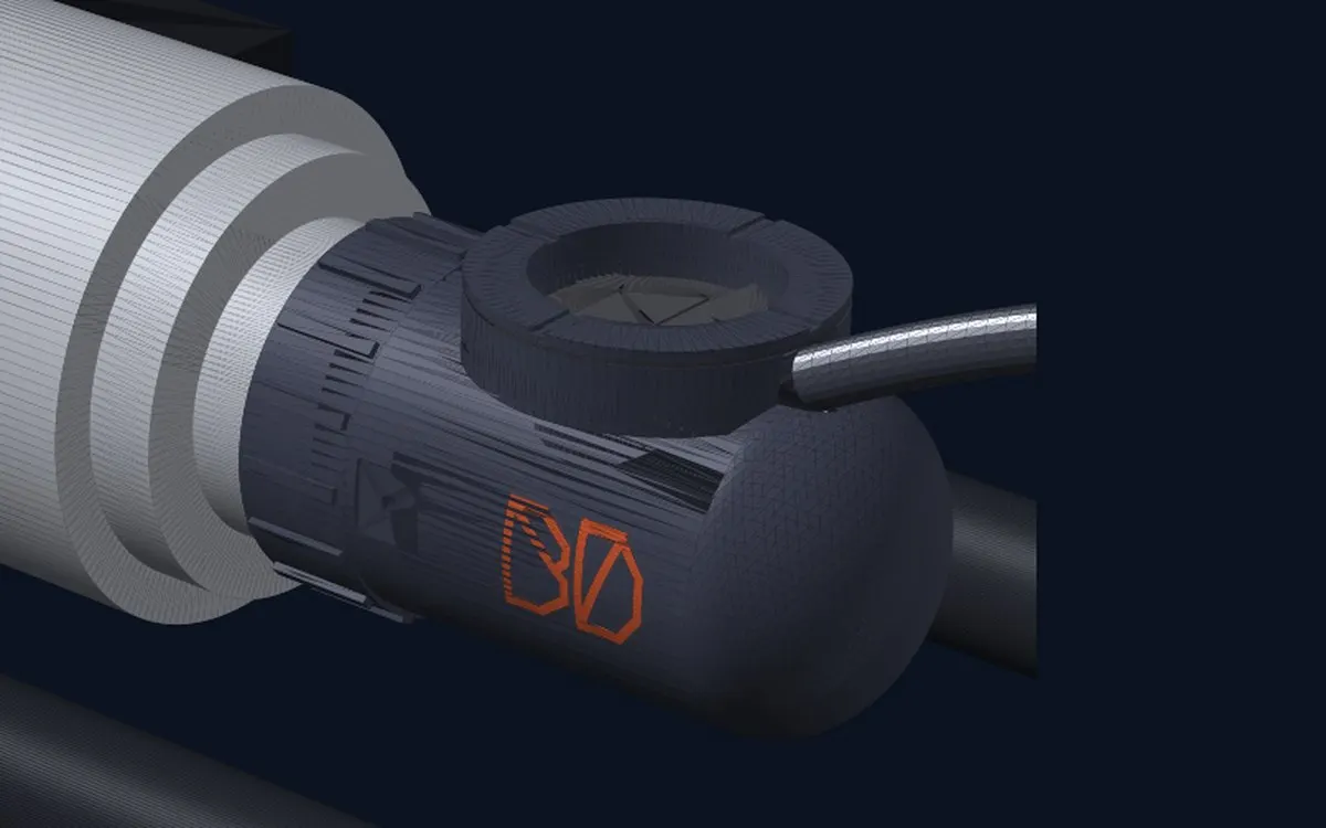 Concept render: the lid on a bottle between aerobar extensions